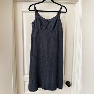 Agnés B Paris | 100% Linen Sleeveless Midi Dress - Size 40 (M/L) (8/10)